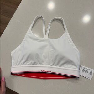 Lululemon White Sports Bra with Red Trim